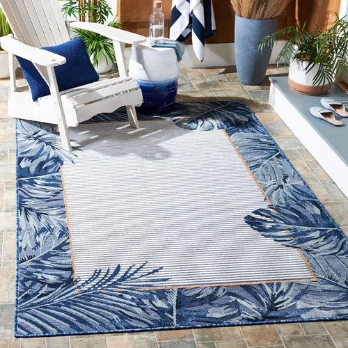 Miniatura 9 de SAFAVIEH Cabana Collection - Alfombra de pasillo, 2 x 9 pies, diseño tropical, no desprende pelusa y de fácil cuidado, para interiores y exteriores