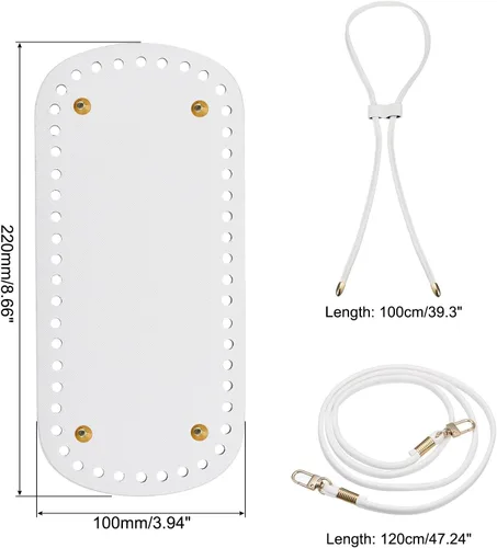 Miniatura 2 de uxcell Juego de 3 bolsas de cuero para hacer mochilas, kit de fabricación de bolsos de cuero con parte inferior de bolsa, correa para el hombro