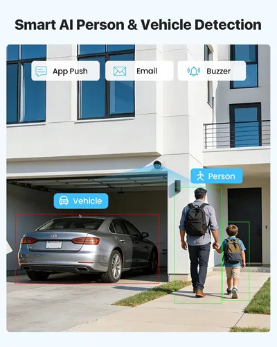Miniatura 3 de ZOSI Sistema de cámara de seguridad de 5MP con audio, 4 cámaras PoE con cable de 4MP para interiores y exteriores, detección inteligente