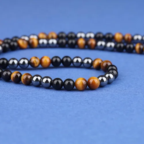 Miniatura 4 de GAVU Collar de cristal con cuentas de piedras preciosas para hombre
