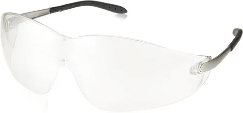 MCR Safety Gafas de seguridad S2119 Blackjack con patillas de metal cromado y lente de espejo transparente para interiores y exteriores