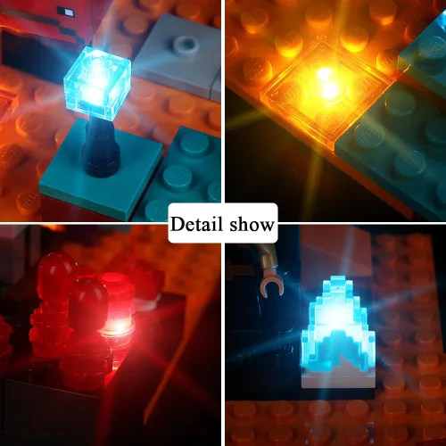 Miniatura 3 de Kyglaring Kit de luz LED compatible con Lego The Nether Bastion 21185 - Accesorios de iluminación mejorados para bloques de modelo 21185