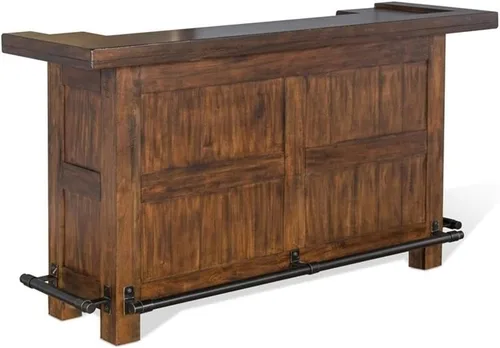 Miniatura 2 de Pemberly Row Unidad de Bar Independiente de Madera Estilo Granja de 78", Estante para Copas de Vino, Gabinetes de Almacenamiento, para Cocina