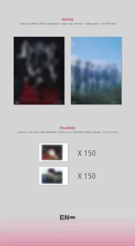 Miniatura 5 de ENHYPEN 3 borde de regalo: póster doblado del día uno 1 al azar, 1 máscara de ídolo KPOP + 1 tarjeta fotográfica adicional
