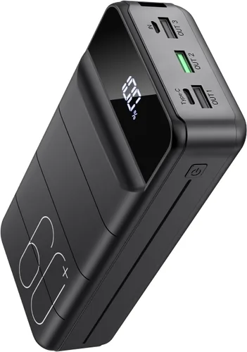 Cargador portátil de 60000 mAh, carga rápida, 22.5 W, PD4.0 y QC 4.0 con cargador de batería USB C, cargador portátil de alta capacidad, cargador de