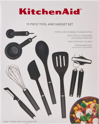 Miniatura 5 de KitchenAid Juego de herramientas y artilugios clásicos, 15 piezas, negro