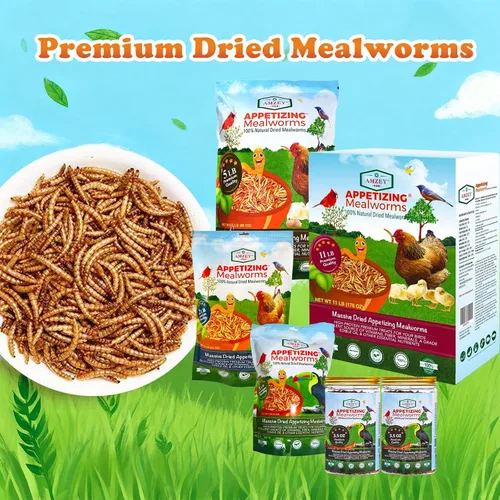 Miniatura 7 de Amzey Gusanos secos de harina - 3.5 onzas (paquete de 2) - Gusanos de harina con alto contenido de proteínas y sin OMG, ideal para alimentos