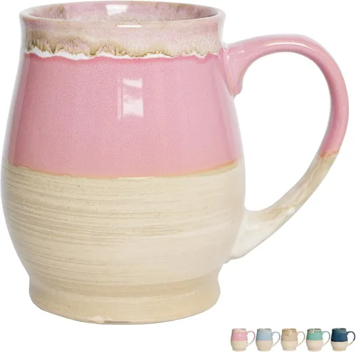 Miniatura 8 de Bosmarlin - Taza de cerámica mate extra grande, 25 onzas, apta para lavavajillas y microondas, taza grande y sobredimensionada para té, esmalte