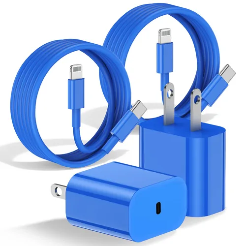 Cargador rápido para iPhone, cable Lightning de carga rápida de 10 pies, para iPhone 14, 13, 12 Pro Max, cargador de carga rápida con bloque de