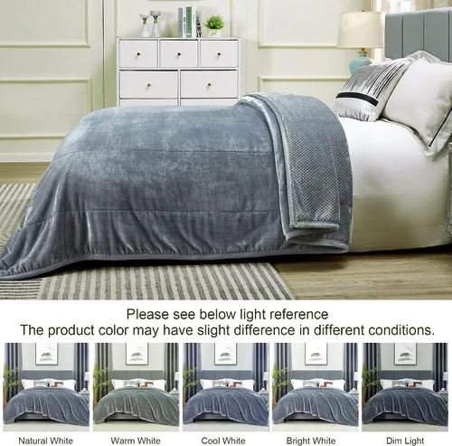 Miniatura 7 de DREAMNINE Manta grande y gruesa de 3 capas de franela suave tamaño Queen para cama de 90 x 90 pulgadas, manta de terciopelo mullido y cálida de lujo