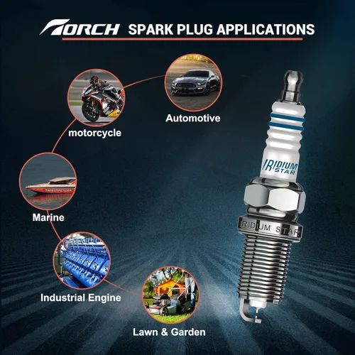 Miniatura 4 de TORCH Bujía de iridio UH7RJII de repuesto para bujía NGK ILZKBR7B8G / PLKR6A/PLZKBR7A8G / ILZKBR7A-8G, para bujía PEUGEOT 5960.92/5960.93