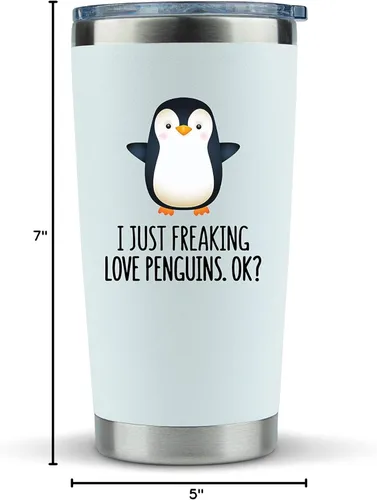 Miniatura 10 de KLUBI Regalos de pingüinos para mujeres, vaso de pingüino de 20 onzas, regalos de Navidad con pingüinos, ideas de regalo, figuras de pingüinos