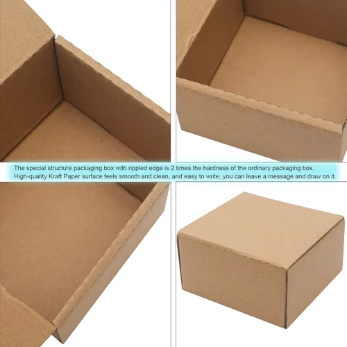Miniatura 3 de Paquete de 10 cajas de envío pequeñas de 4 x 4 x 2 pulgadas (tamaño interior), cajas de cartón corrugado pequeñas para envíos, cajas de embalaje