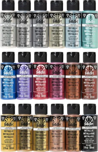 Miniatura 10 de FolkArt Extreme Glitter - Juego de pintura acrílica para manualidades formulada para ser no tóxica y diseñada para principiantes y artistas, diez