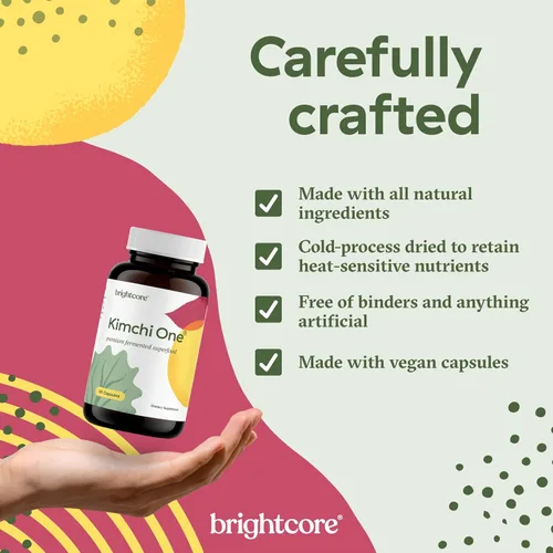 Miniatura 5 de Brightcore Nutrition - Kimchi One, Cápsulas de Polvo de Kimchi, Suplemento de Probióticos, Enzimas y Antioxidantes, Superalimento Premium