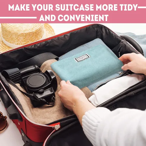 Miniatura 7 de Sanwuta Paquete de 4 bolsas de terciopelo para maquillaje, bolsa de cosméticos para mujer, bolsa de pana de gran capacidad, con cremallera, de lona