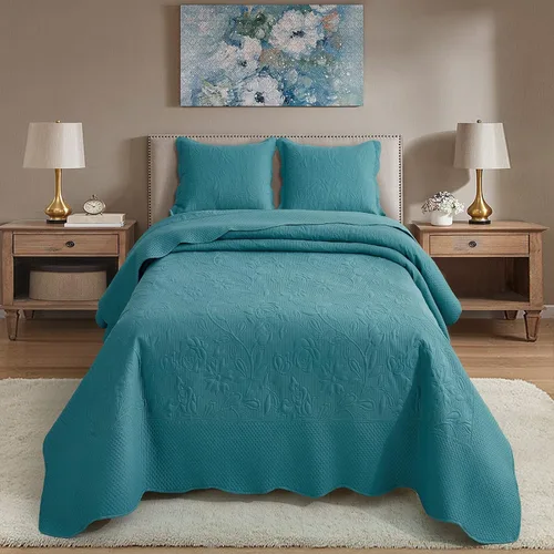 Miniatura 45 de CHIXIN Juego de colcha extragrande tamaño King – Funda de cama ligera – Hermosas costuras – Colcha reversible de 5 piezas – Patrón de paisley