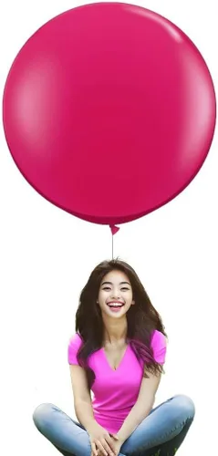 IN-JOOYAA Globos redondos grandes de 36 pulgadas, paquete de 5 globos de látex gigantes de color rosa intenso para decoraciones de fiestas Amarillo