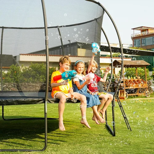 Miniatura 9 de Gigu 10FT 12FT 14FT 15FT 16FT Recreational Trampolines with Enclosure Net and Ladder and Anti-Rust Coating, ASTM Approved Trampoline Outdoor for