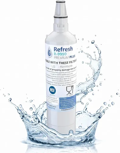 Refresh Plus R-9990 Reemplazo para LG 5231JA2006A, 5231JA2006B, LT600, LT600P también se adapta a Kenmore 46-9990, 9990, 469990 filtro de agua para
