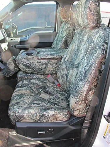Durafit Seat Covers, Juego de fundas de asiento delantero y trasero compatibles con Ford F150-F550 Super Crew 2019-2022 fabricado en tela
