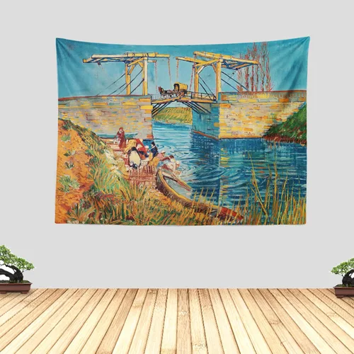 Miniatura 18 de Chitteri Vincent van gogh - Tapiz colgante de flores de almendra, 60 x 45 pulgadas, arte de pared de poliéster para decoración del hogar
