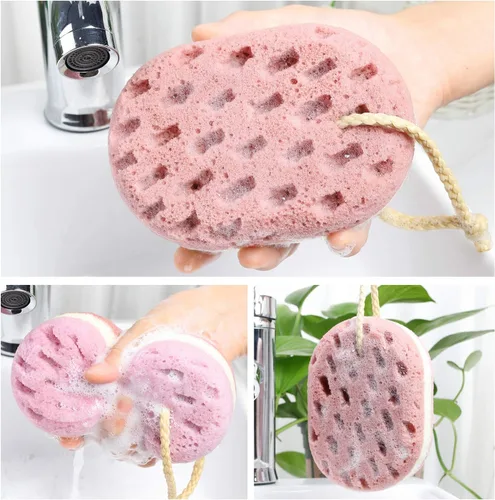 Miniatura 6 de Esponja de baño para mujeres, hombres, adultos, niños, 3 piezas. Esponja de esponja para baño, esponja corporal para baño, accesorios de baño
