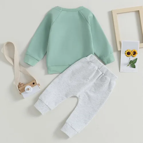 Miniatura 33 de GOOCHEER Conjunto de ropa de manga larga para niña pequeña, camisa y pantalones para niña, conjunto de ropa de primavera, otoño e invierno