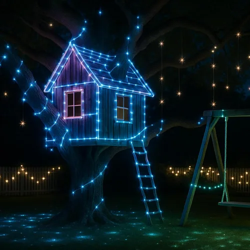 Miniatura 6 de Tira de luces de 132 pies para exteriores impermeables, 400 LED que cambian de color, luces de cuerda enchufables con control remoto, para Pascua