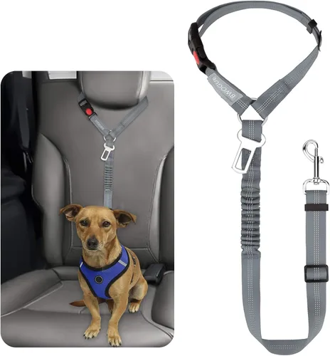 Miniatura 22 de BWOGUE Arnés de cinturón de seguridad para mascotas, cinturón de seguridad ajustable para reposacabezas de coche, arnés de cinturón de seguridad