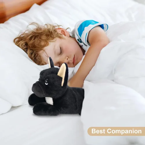 Miniatura 5 de SuzziPals Animales de peluche de perro negro calentables y refrigerables, lindos peluches de almohadilla térmica para microondas para calmar