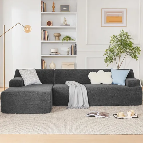 Miniatura 13 de Sofá modular de 108 pulgadas, sofá modular de nube con asiento profundo, moderno sofá modular en forma de L con diván, sofás tapizados sin hueso