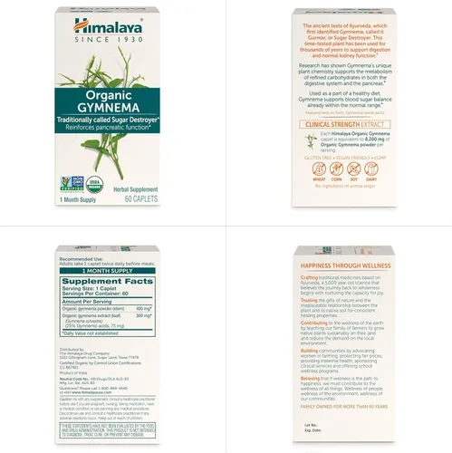 Miniatura 8 de Himalaya Organic Gymnema Sylvestre – Apoyo al metabolismo de la glucosa a base de hierbas – USDA orgánico, sin OMG, vegano, sin gluten, sin
