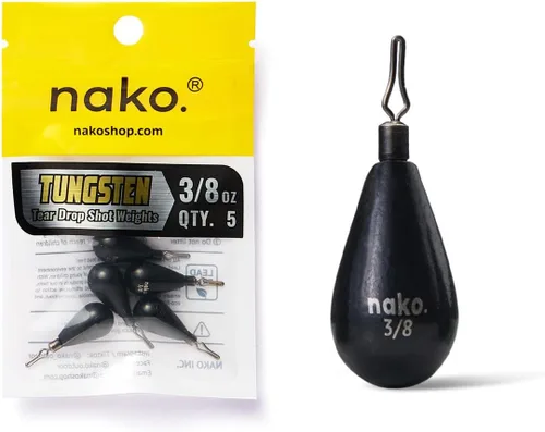 Miniatura 4 de Nako - Pesas de tungsteno para tiro de caída, pesos de tungsteno, pesos de pesca para equipo de tiro caído, 1/32 oz - 1 oz, sin astilla, negro