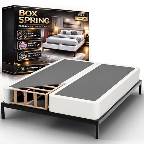 Miniatura 24 de Base de cama con somier, tamaño individual, base de colchón de madera de 2 pulgadas, fabricada en Estados Unidos, silenciosa, sin ruido, 2 piezas