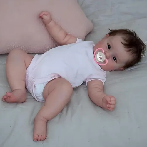 Miniatura 3 de iCradle Muñeca de bebé Reborn de aspecto real y encantadora, muñeca de bebé de silicona de 20 pulgadas / 50 cm, muñeca recién nacida realista, Ojos