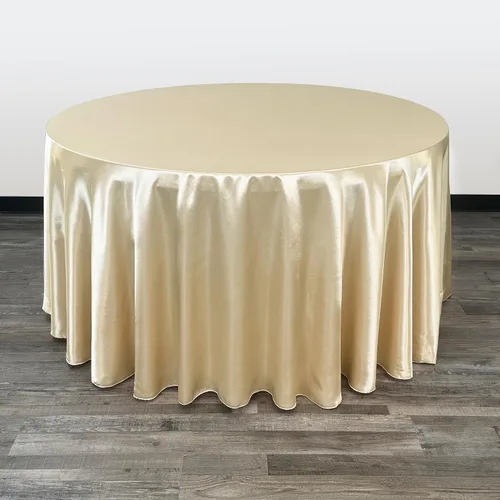 Miniatura 13 de YOUR CHAIR COVERS - Mantel redondo de satén de 120 pulgadas, color rubor, manteles de mesa redondos para mesas de banquete de 5 pies Blush