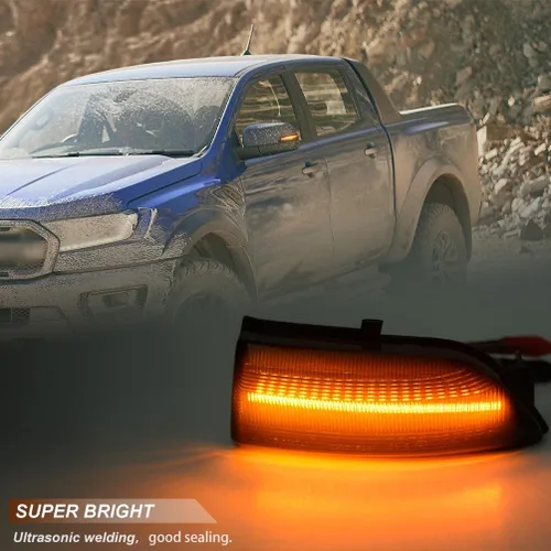 Miniatura 3 de Ranger - Lámparas LED de espejo lateral para Ford Ranger Lariat ámbar 2019 2020 2021 2022 2023 Luz LED de estacionamiento de conducción ámbar Lente