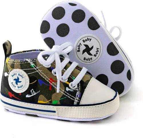 Miniatura 86 de Zapatos deportivos de lona de lona para bebés y niñas, suela antideslizante suave, suela antideslizante