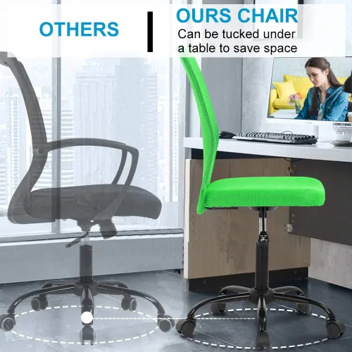 Miniatura 3 de Silla de escritorio ergonómica con respaldo medio, silla de oficina, para oficina en casa, silla de oficina moderna, sin apoya brazos, silla