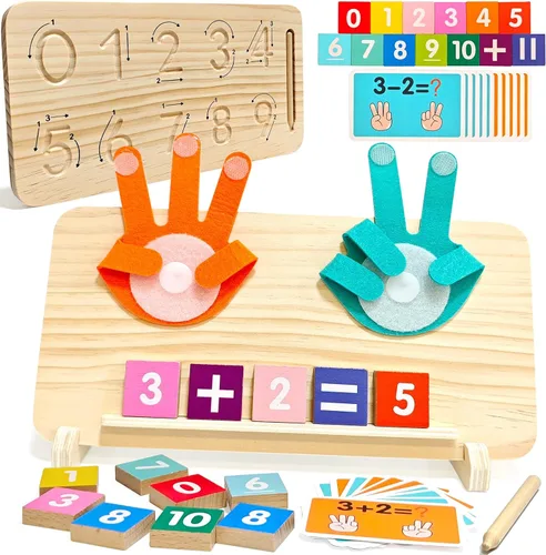 Juguetes de aprendizaje preescolar para niños pequeños de 2 a 5 años, juguetes educativos de aprendizaje 2 en 1, manipuladores de matemáticas,