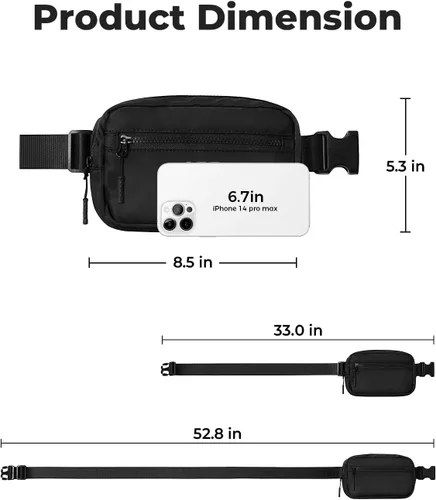 Miniatura 4 de CHOLISS Riñonera cruzada para mujeres y hombres, riñonera cruzada, Negro -, Riñonera cruzada de moda para mujeres y hombres, riñonera cruzada