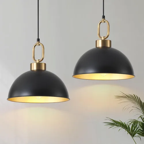 Miniatura 9 de Luces colgantes de granja para isla de cocina, iluminación colgante de una sola cúpula de 10.2 pulgadas, luces de isla modernas de altura ajustable