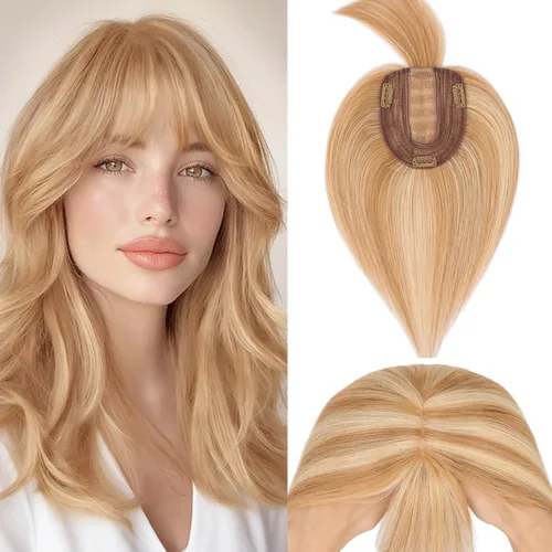 Miniatura 20 de Rich Choices Pelucas con topper de cabello para mujeres, cabello humano real 100% Remy, sin flequillo, para mujeres con adelgazamiento en la parte
