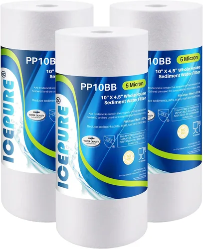 Miniatura 10 de ICEPURE Filtro de agua de sedimentos para toda la casa, 5 micrones, 10 x 4.5 pulgadas, compatible con Culligan RFC-BBSA, W15-PR, HD-950, WFHD13001B