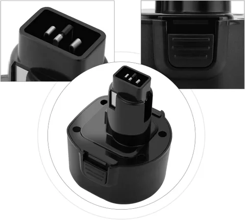 Miniatura 3 de Joiry Paquete de 2 baterías Ni-MH de repuesto de 9.6 V 3000 mAh con mayor seguridad y mayor tiempo de funcionamiento, compatible con Dewalt DE9061