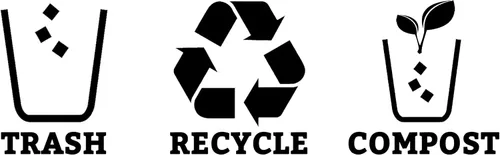 Miniatura 2 de Juego de 3 calcomanías de vinilo de reciclaje para basura, contenedor de compost, símbolo de cubo de reciclaje para organizar contenedores de basura