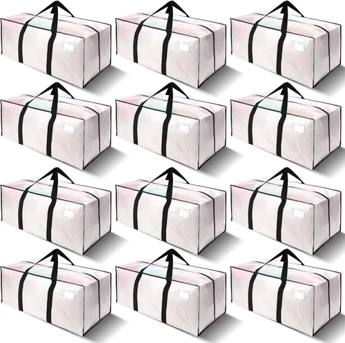 Miniatura 8 de VELVETSURE - Bolsas de almacenamiento extragrandes y de alta resistencia para mudanza, con asas y cremalleras, correas de mochila, asas grandes