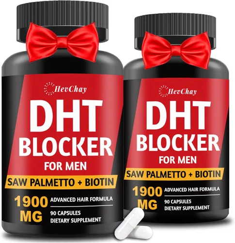 DHT Blocker para Hombres | Suplemento Extra Fuerte de Saw Palmetto y Biotina para el Crecimiento del Cabello - Vitaminas para el Crecimiento del