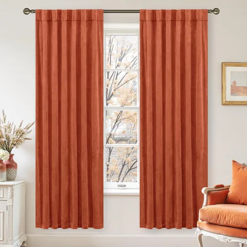 Miniatura 35 de LAMIT - Paneles de terciopelo beige para sala de estar de 72 pulgadas de largo, elegantes cortinas aisladas térmicamente e insonorizadas